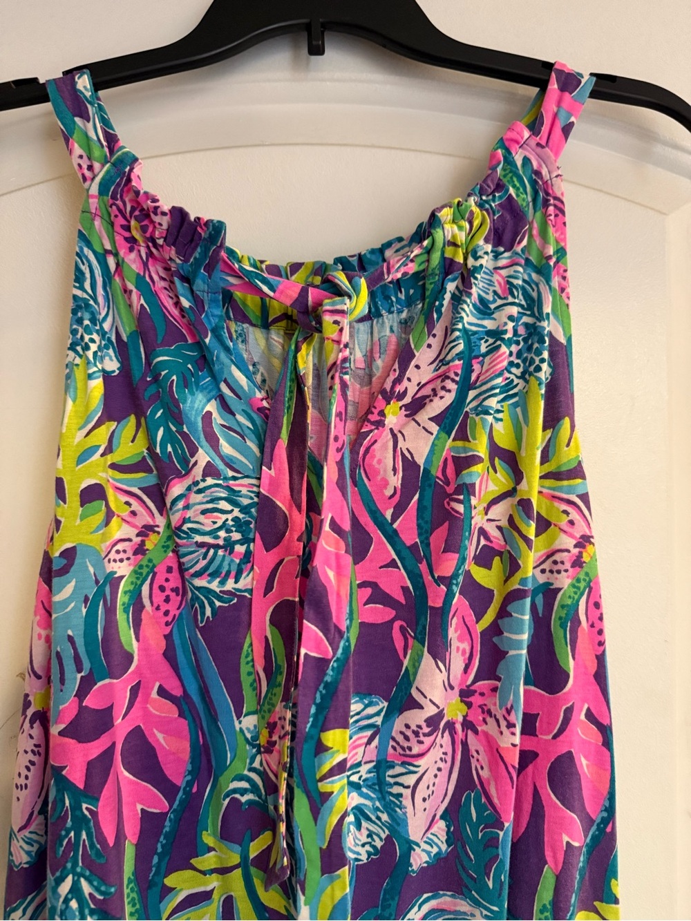 Saira Halter Party All the Tide Dress Floral Tropical Sz L EUC Lilly Pulitzer - Picture 4 of 6